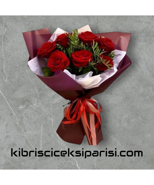7 Kırmızı Gül Buketi
