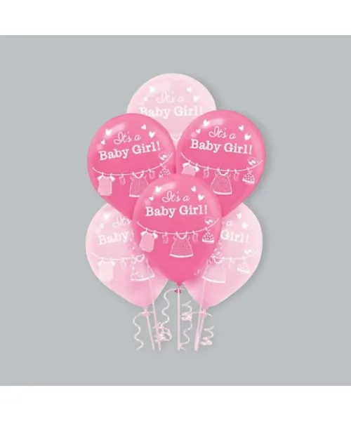 Kız Bebek 6Lı Helyum Balon (Ek Ürün Olarak Satılır)